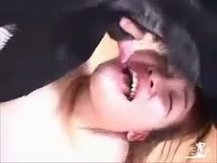 Fantastic display of pecker blowing skills as Asian legal age teenager blows dog 10-Pounder in her porn clip debut